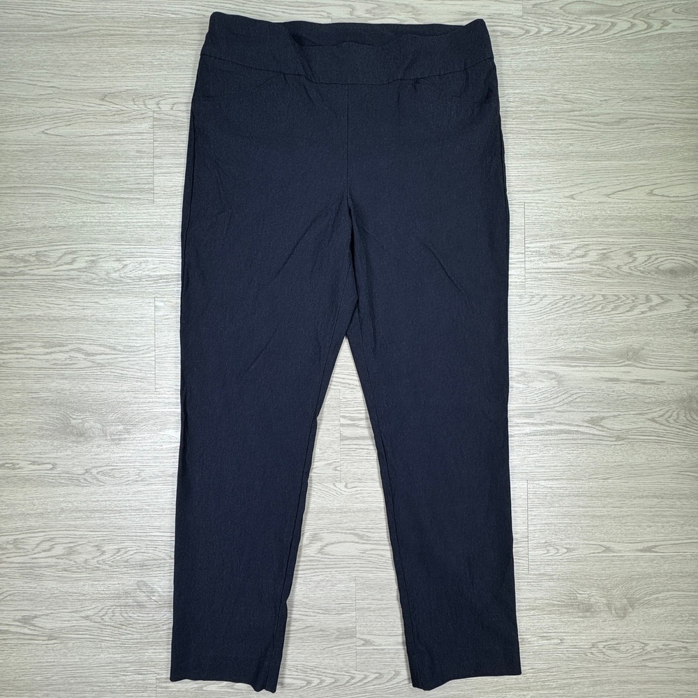 Chico's Women's Pants Perfect Stretch Slim Leg Navy Blue Size 3 Regular